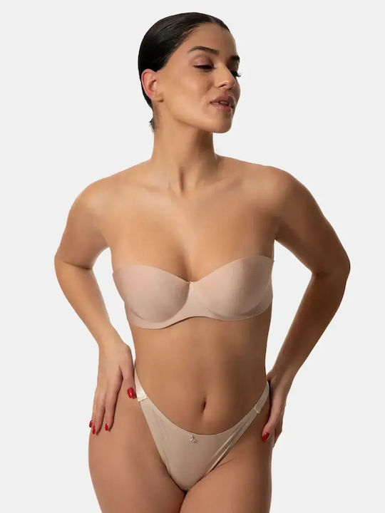 Σουτιέν Strapless Push Up Χωρίς Ραφές Μπεζ Μέγεθος Xs Σουτιέν Strapless Push Up Χωρίς Ραφές Μπεζ Μέγεθος Xs