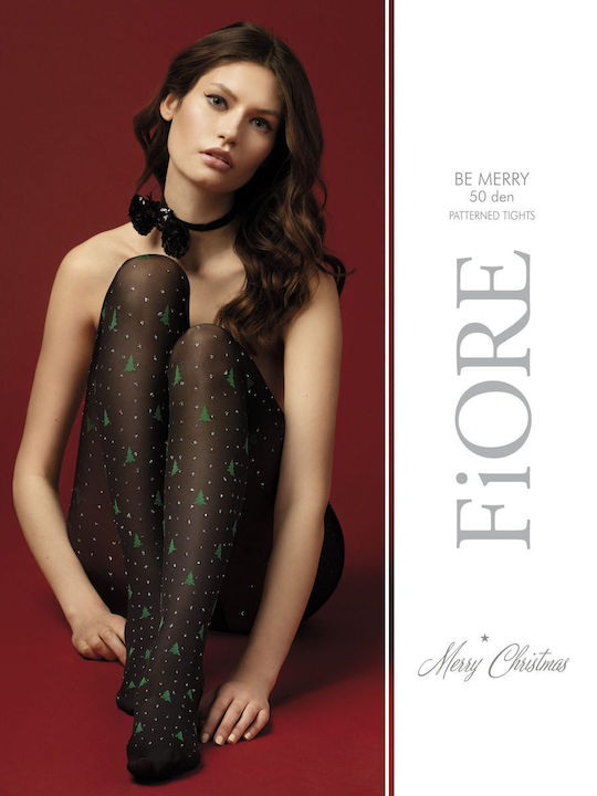 Γυναικείο Καλσόν 40 Den Μαύρο με Print