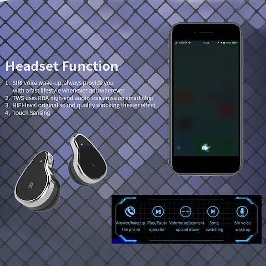 T89 & Bluetooth Earbuds Smartwatch mit Pulsmesser (Schwarz)