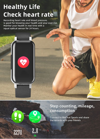 T89 & Bluetooth Earbuds Smartwatch mit Pulsmesser (Schwarz)