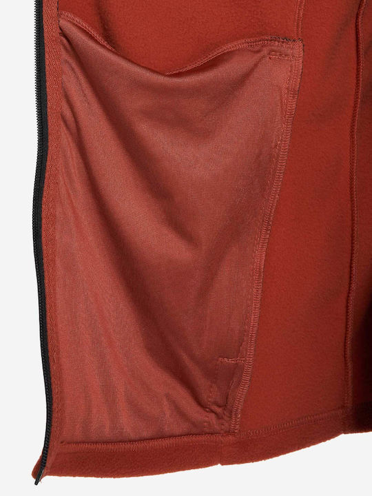 Men's Fleece Cardigan with Hood Red