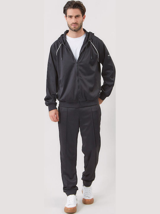 Men's Cardigan with Hood Black
