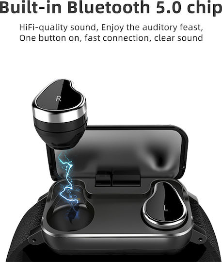T89 & Bluetooth Earbuds Smartwatch mit Pulsmesser (Schwarz)