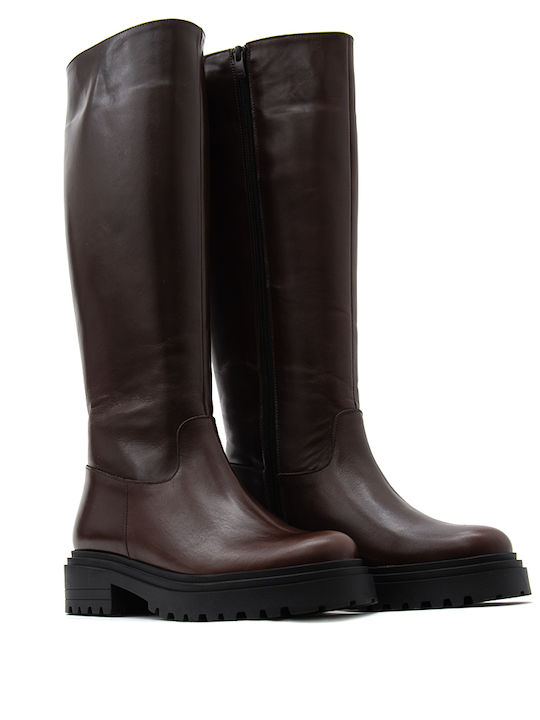 Leder Damenstiefel Braun