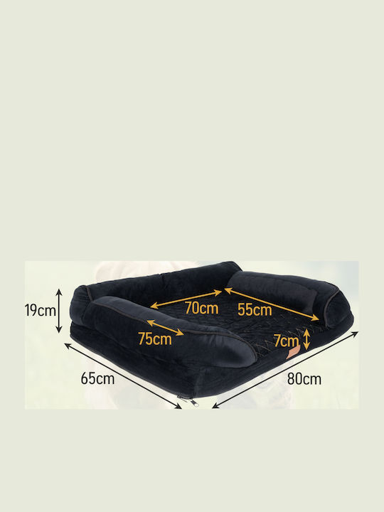 Sofa Dog Bed Orthopedic Black 80x65cm