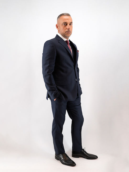 Men's Suit with Vest Blue