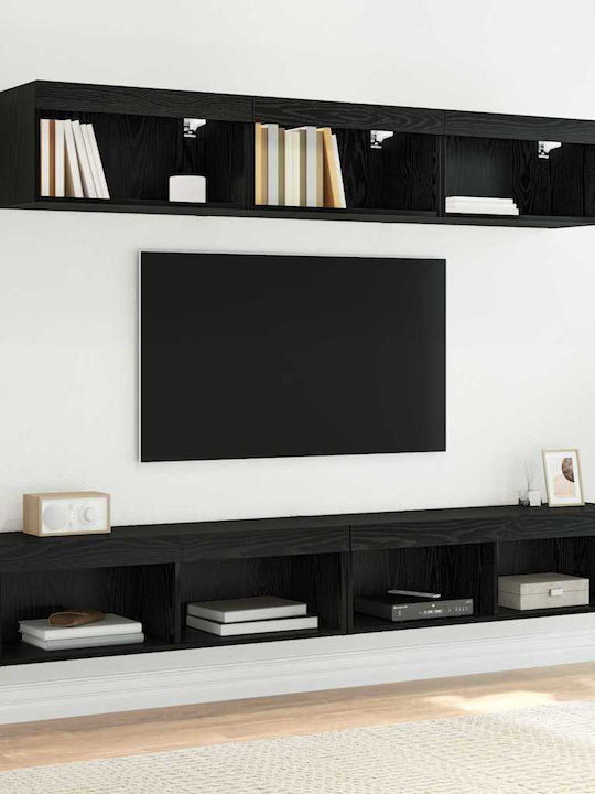 Wohnzimmer TV-Einheit Black mit Beleuchtung L100xB30xH30cm