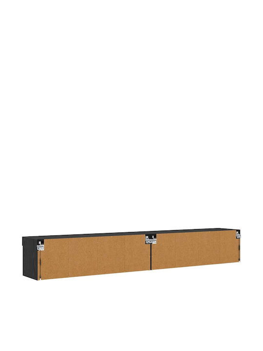 Living Room TV Unit with Lighting Black Beech L100xW30xH30cm