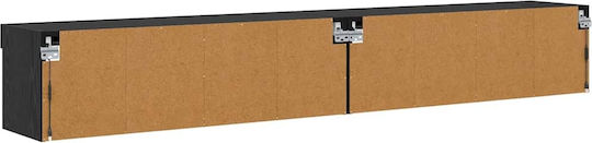 Living Room TV Unit with Lighting Black Beech L100xW30xH30cm