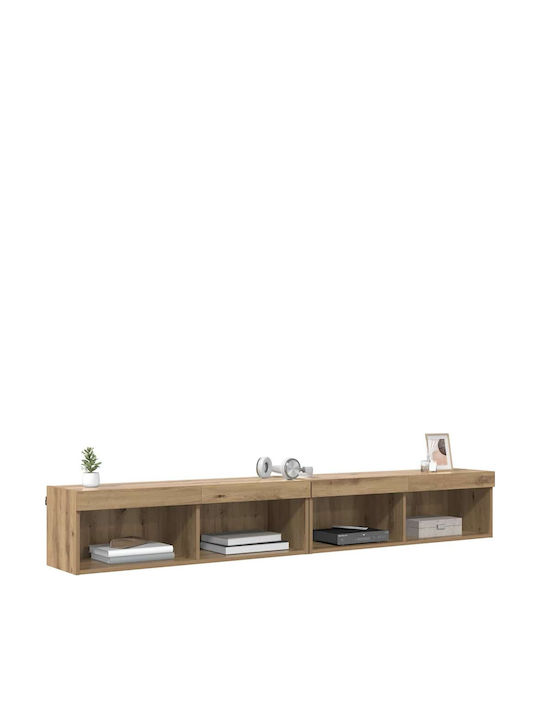 Living Room TV Unit with Lighting Artisan Oak L100xW30xH30cm