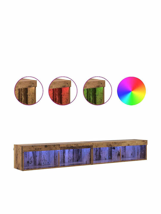 Living Room TV Unit with Lighting Old Wood L100xW30xH30cm