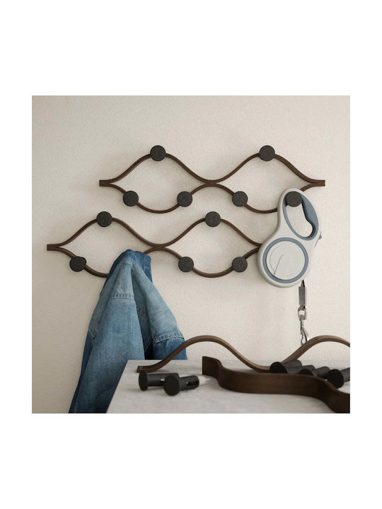 Umbra Wall Hanger Wooden 6 Hooks Black 51x15x6cm