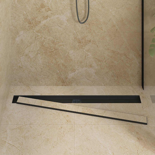 vidaXL Siphon Spülbecken mit Größe 100x11cm Schwarz