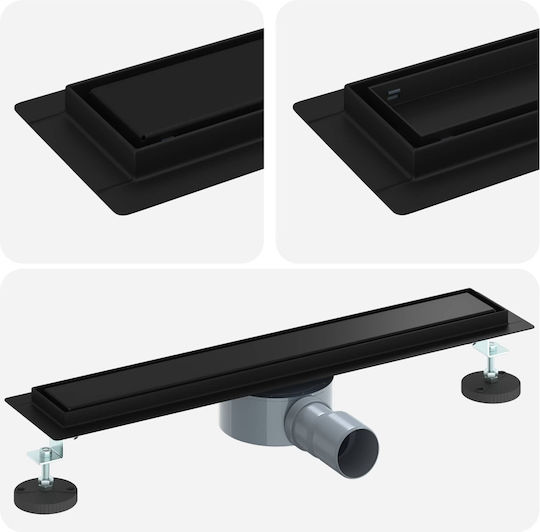 vidaXL Siphon Spülbecken mit Größe 50x11cm Schwarz
