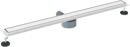 vidaXL Siphon Spülbecken mit Größe 100x11cm Silber