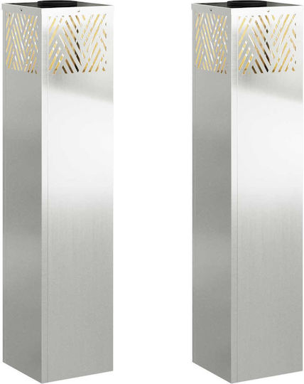 vidaXL Set of 2 Solar Lights Street Warm White with Photocell 18cmx18cmx80cmcm