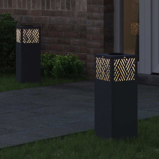 vidaXL Set of 2 Solar Lights Street Warm White with Photocell 18cmx18cmx50cmcm