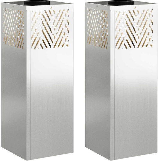 vidaXL Set of 2 Solar Lights Street Warm White with Photocell 18cmx18cmx50cmcm
