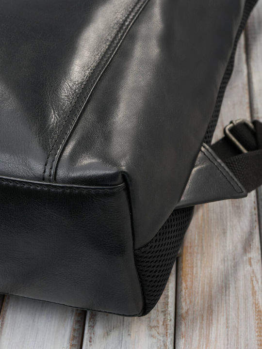 Roll Top Leder Vintage Laptoptasche Urban Schwarz Paolo Peruzzi Sl-02-bl