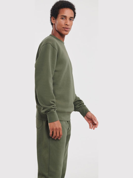 Russell Europe Men's Long Sleeve Promotional Sweatshirt Authentic Olive Green