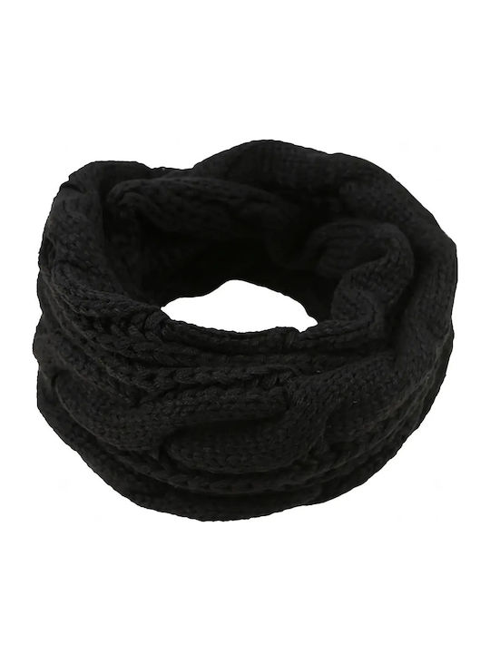 Fular din lână pentru femei Tricotat Gât Negru