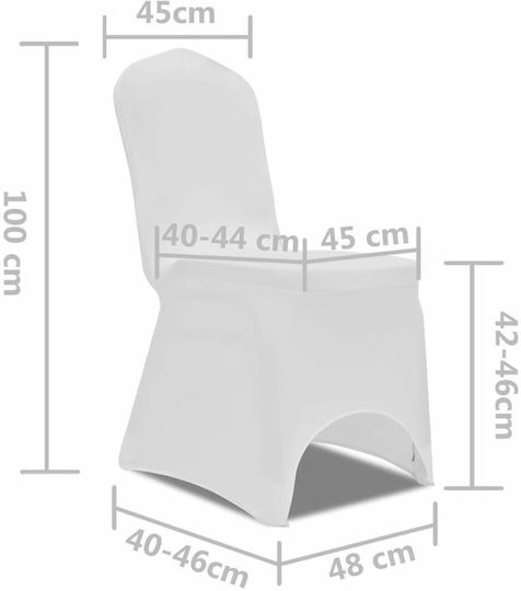 vidaXL Husă Elastică Scaun Alb 50buc 241196