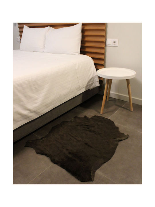 Rug Rectangular Leather Brown Bruciato