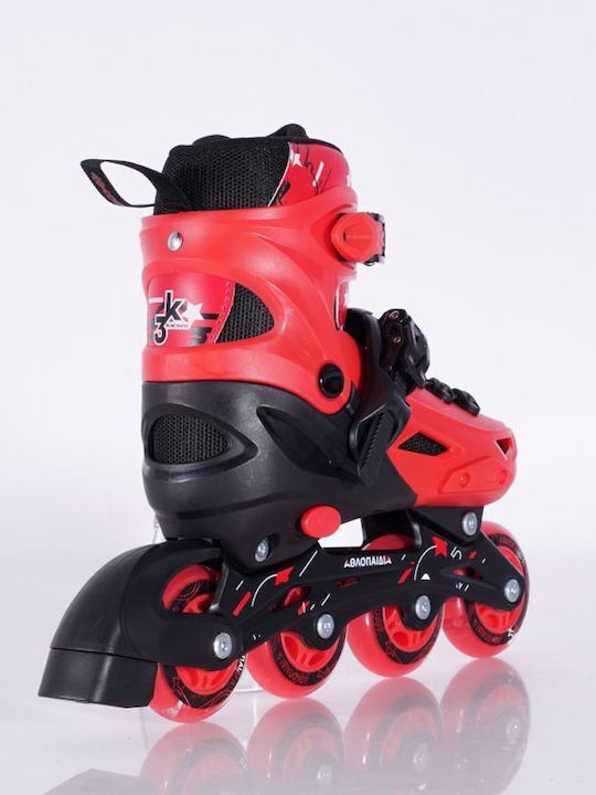 3K Medical Line S.A. Inline Αυξομειούμενα Rollers Κόκκινα Ενηλίκων/Παιδικά
