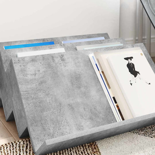 vidaXL Стойка за списания Дърво Сив 53x28.5x65бр 1бр