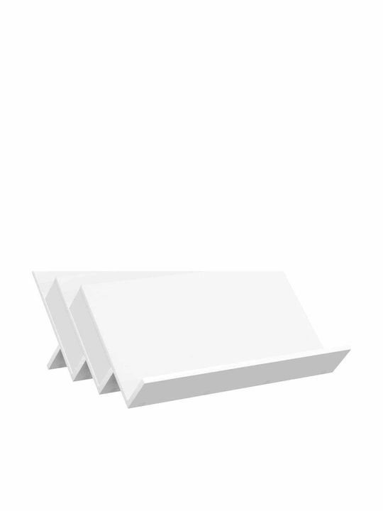 vidaXL Wooden Magazine Rack White 53x28.5x65cm