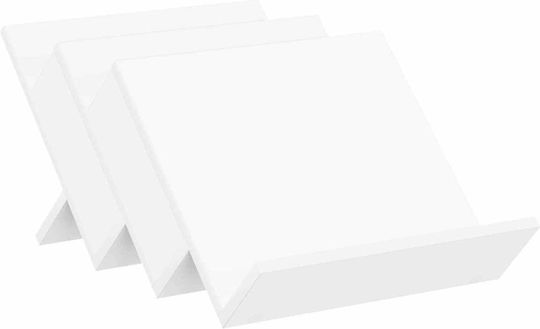 vidaXL Стойка за списания Дърво Бял 40x28.5x53бр 1бр