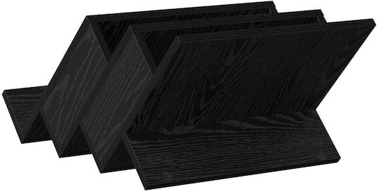 vidaXL Wooden Magazine Rack Black 40x28.5x53cm