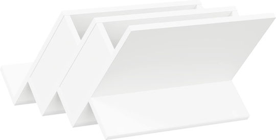 vidaXL Стойка за списания Дърво Бял 40x28.5x53бр 1бр