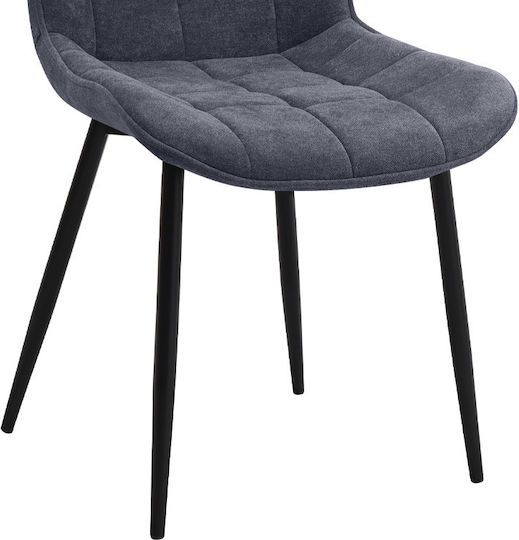 Dining Room Fabric Chair Anthracite 48x58x81cm