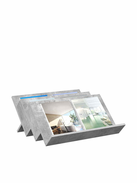 vidaXL Wooden Magazine Rack Gray 53x28.5x65cm