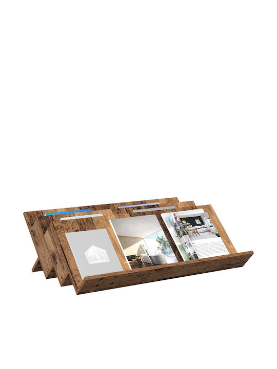 vidaXL Стойка за списания Дърво Кафяв 53x28.5x90бр 1бр