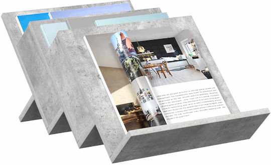 vidaXL Wooden Magazine Rack Gray 40x28.5x53cm