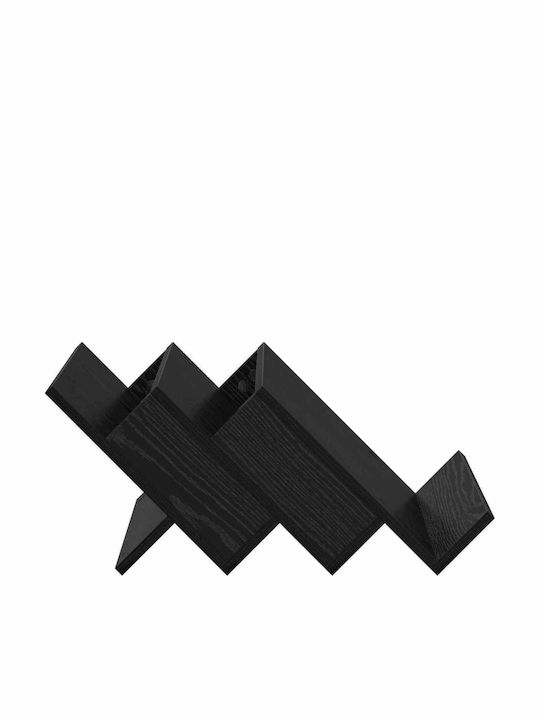 vidaXL Wooden Magazine Rack Black 40x28.5x53cm