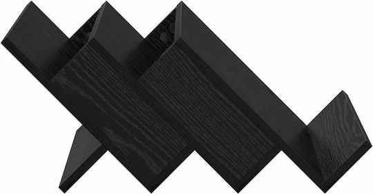 vidaXL Wooden Magazine Rack Black 40x28.5x53cm