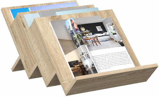 vidaXL Wooden Magazine Rack Brown 40x28.5x53cm
