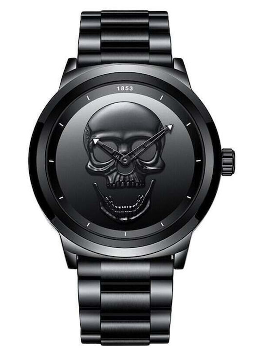 Lige Мъжки Часовник 44mm На Батерия с Черна Метална Гривна