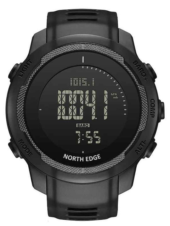 North Edge Ceas Digital Bărbătesc 23mm cu Baterie cu Curea din Cauciuc Negru