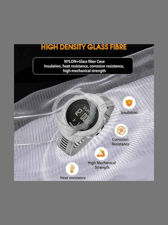 North Edge Ceas Digital Bărbătesc 48.006mm Automat cu Curea din Cauciuc Gri