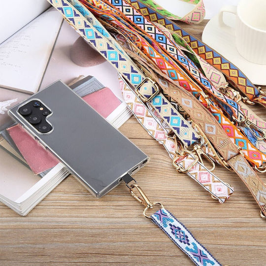 Oem Ethnic Λουράκι Λαιμού Smartphones Creamy White