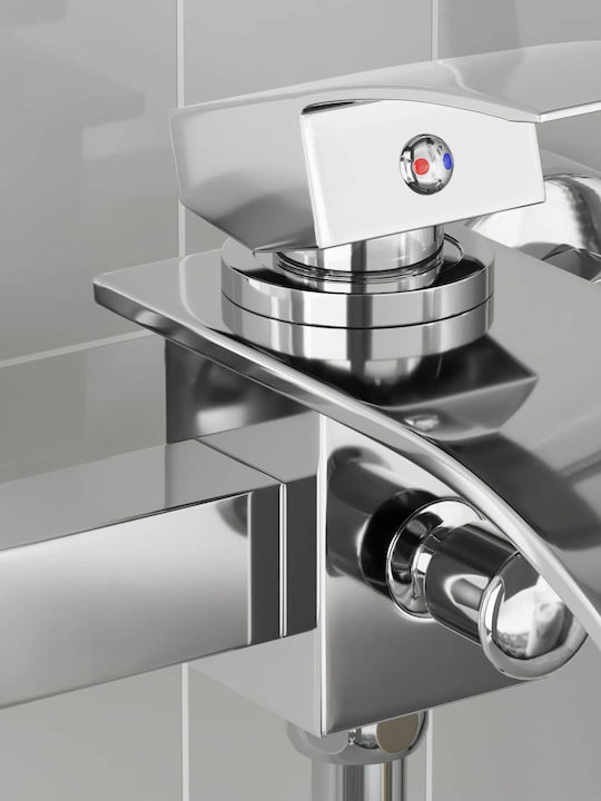 vidaXL Mixing Bathtub Shower Faucet Silver