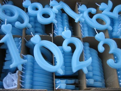 Blaue Nummer Kerzen 100 Stück Lumea Kerzen
