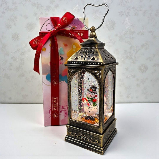 Christmas Decorative Traffic Light Lighted with Snowman 8x20cm