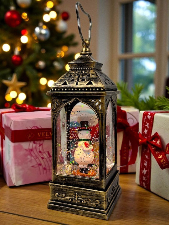 Ornament de Crăciun Lanternă Luminat cu Om de Zăpadă 8x20cm 1buc