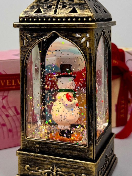 Ornament de Crăciun Lanternă Luminat cu Om de Zăpadă 8x20cm 1buc