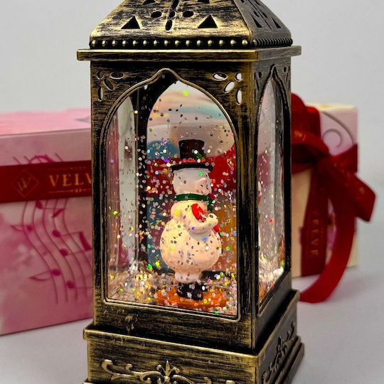 Christmas Decorative Traffic Light Lighted with Snowman 8x20cm